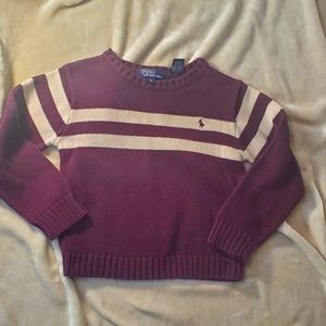 Polo Ralph Lauren Boys Pullover Sweater, Burgundy and Tan colors, Size 6